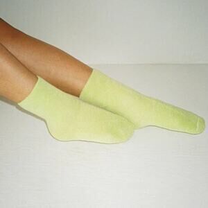 Baserange Buckle Overankle Socks Cotton French Terry LIght Green 36-39 6-9 NWT